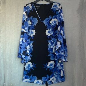 INC Floral Print Tiered-Sleeve Cocktail Dress - S